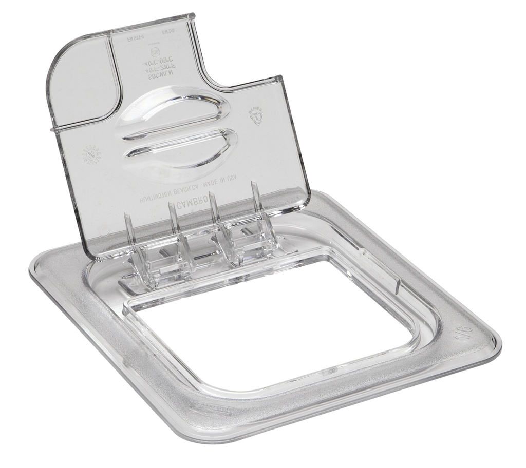 Veko na gastronádobu s výklopnou časťou a výrezom 1/6, 16,2x17,6 cm, priehľadný PC