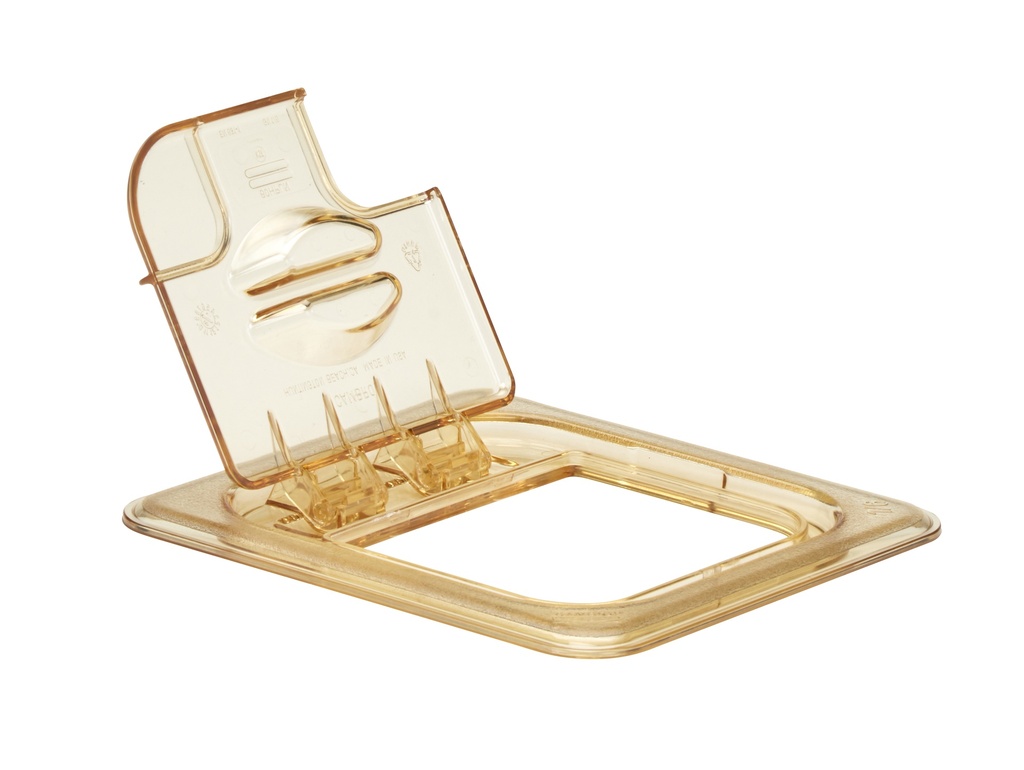 Vyklápacie veko s výrezom na gastronádobu H-PAN 1/6, 16,2x17,6 cm, jantár
