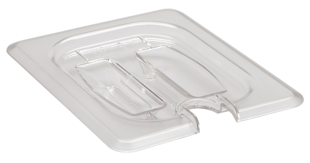 Veko na gastronádobu s rukoväťou a výrezom 1/8, 16,12x13,17 cm, priehľadný PC