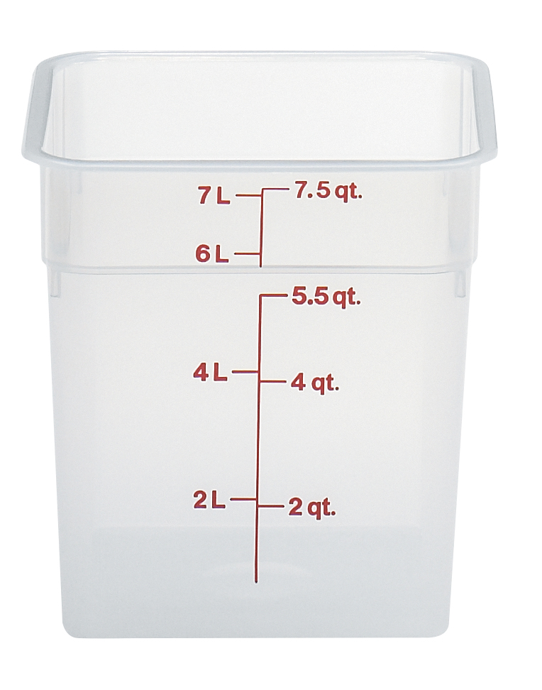 Nádoba na uskladnenie potravín CAMSQUARE s objemom 7,6 l, priehľadný PC PP