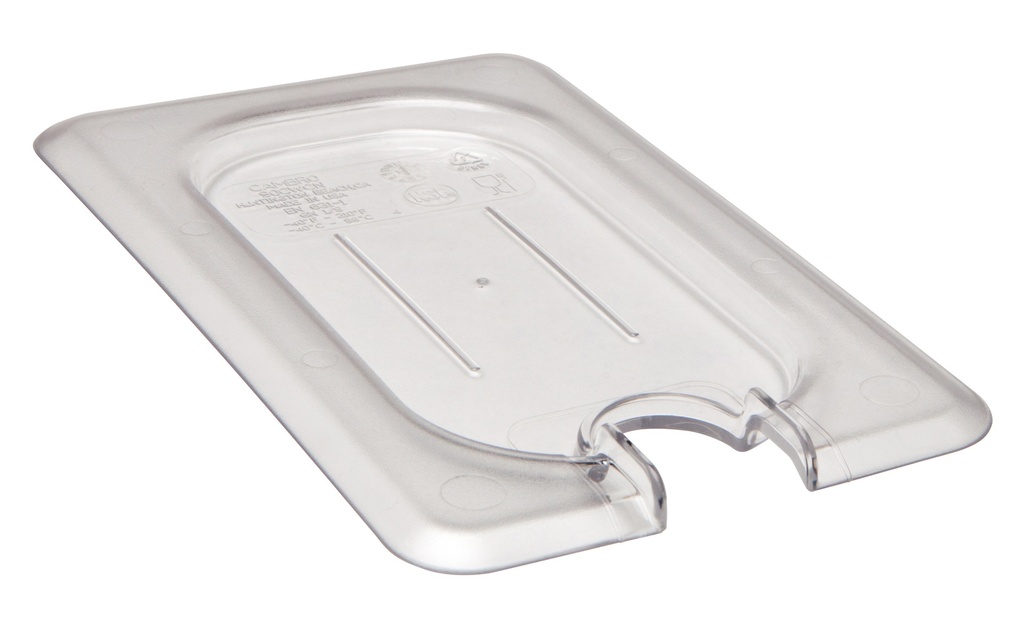 Veko na gastronádobu s výrezom 1/9, 10,8x17,6 cm, hladká, priehľadný PC