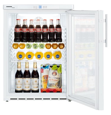 Podpultová chladnička s dynamickým chladením, 148 l, biela, sklenené dvere