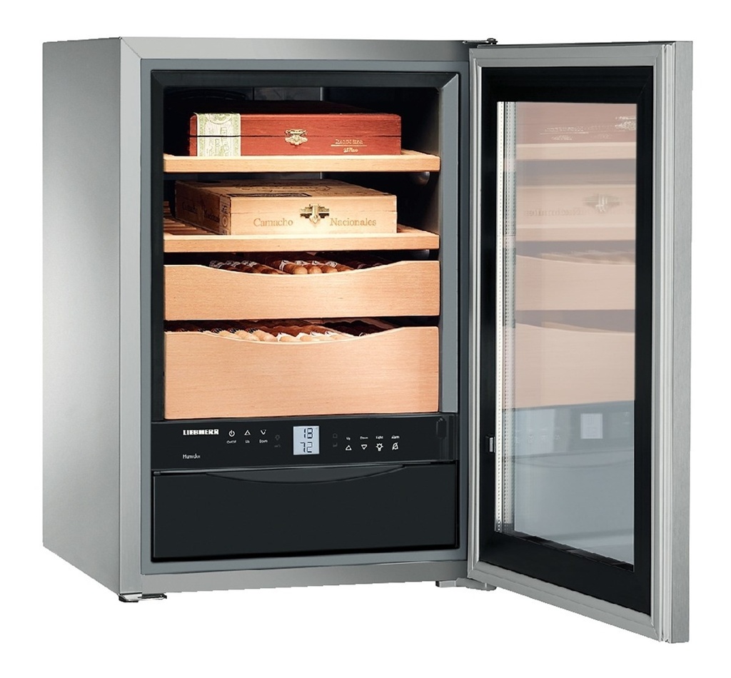 Humidor, 39 l, nerez, sklenené dvere