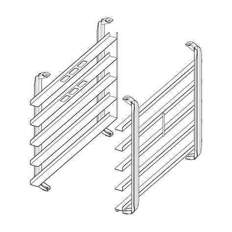 Závesný rám typ 6-1/1, 5 zásuvných roštov, 400x600mm, rozteč 86 mm, pekárska norma