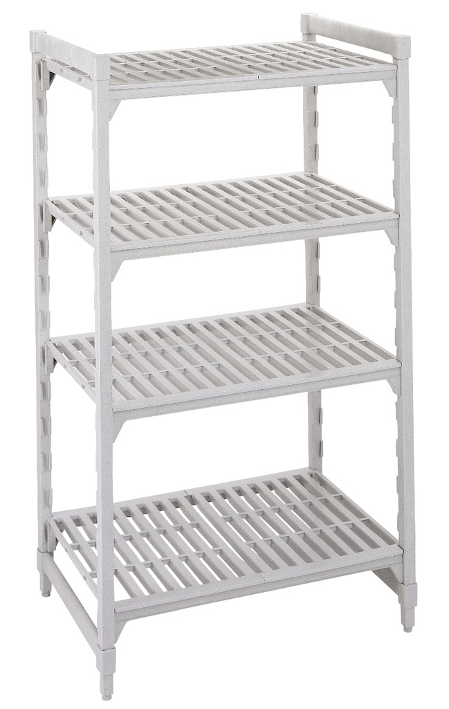 Regál Premium s 2 stojkami a 4 perforovanými policami, hĺbka 400 mm, výška 1800 mm
