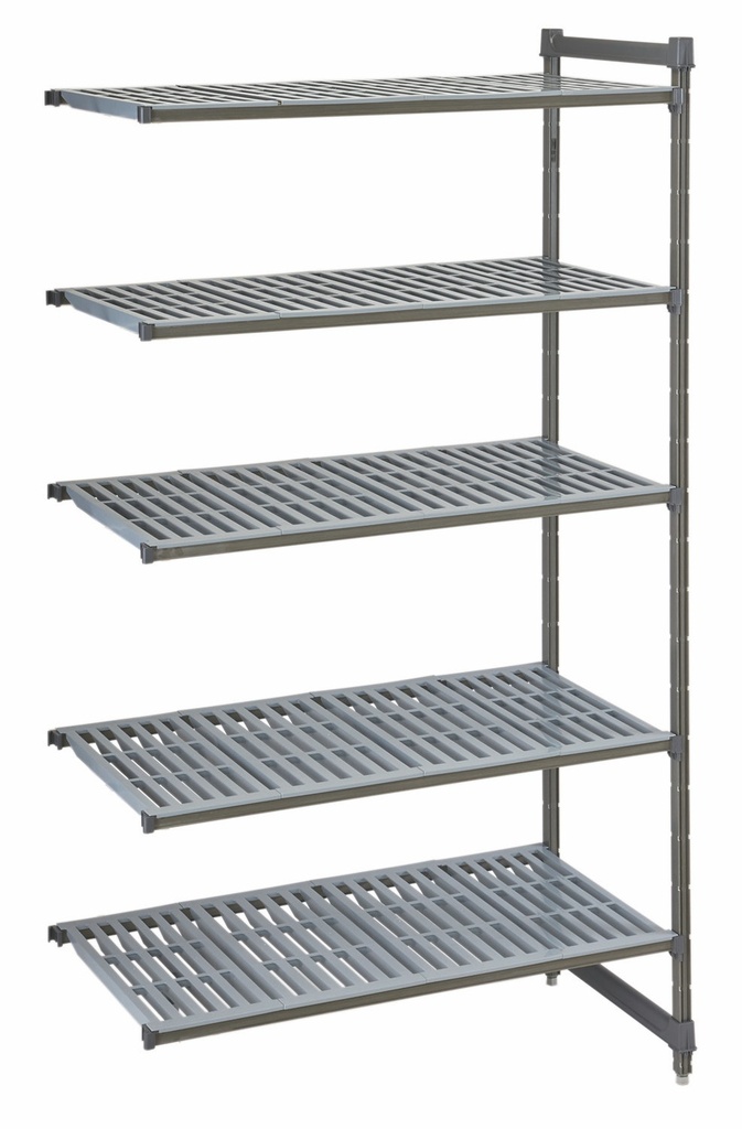 Napájací regál Basics Plus s 1 stojkou a 5 perforovanými policami, hĺbka 460 mm, výška 2140 mm