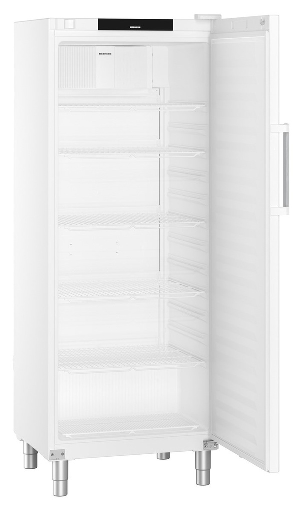 Chladiaca skriňa na GN 2/1 s plastovým vnútrom, ventilované chladenie, plné dvere, biela, 655 l