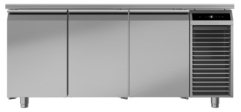 Mraziaci stôl s dynamickým chladením, 440 l, 3 dvere, s pracovnou doskou
