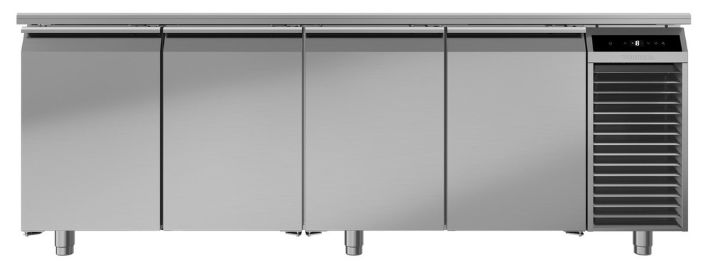 Mraziaci stôl s dynamickým chladením, 599 l, 4 dvere, s pracovnou doskou
