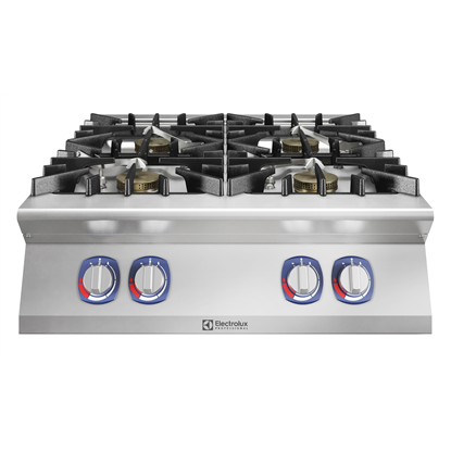 Plynový sporák 4x10 kW horáky s EcoFlame, bez podstavby, š. 800 mm