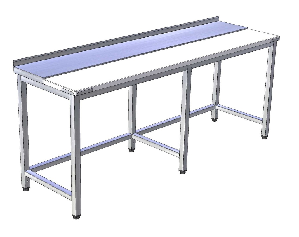 Pracovný stôl rozhrábkový veľký – nerez/plast