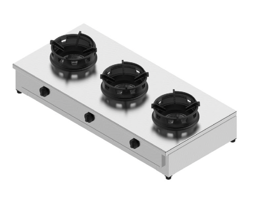 Plynový sporák - 3 horáky - 3x13 kW, V 257 mm