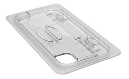[30CWLN135] Veko na gastronádobu s výklopnou časťou a  s výrezom 1/3, 17,6x32,5 cm, priehľadný PC