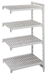 Napájací regál Premium s 1 stojkou a 4 perforovanými policami, hĺbka 600 mm, výška 1700 mm