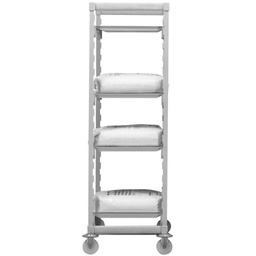 Mobilný regál Premium s 2 stojkami a 4 plnými policami, 4 kolieska s brzdou, hĺbka 400 mm, výška 1790 mm