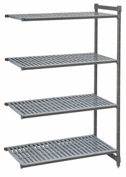 Napájací regál Basics Plus s 1 stojkou a 4 perforovanými policami, hĺbka 610 mm, výška 1630 mm