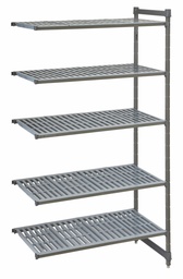 Napájací regál Basics Plus s 1 stojkou a 5 perforovanými policami, hĺbka 610 mm, výška 2140 mm