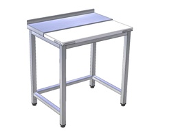 Pracovný stôl rozhrábkový – nerez/plast