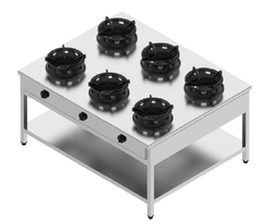 Plynový sporák priestorový- 6 horákov - 6x13 kW, V 850 mm