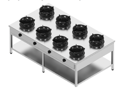 Plynový sporák priestorový- 8 horákov - 8x18 kW, V 750 mm